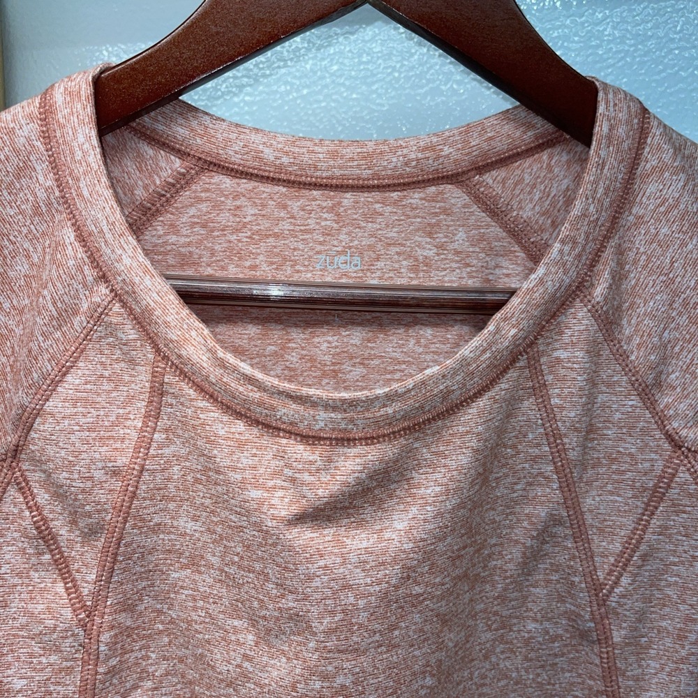 Zuda Z-Ultra Soft Women's Athletic Large Long Sleeve Top zip Back Pocket - Picture 2 of 6